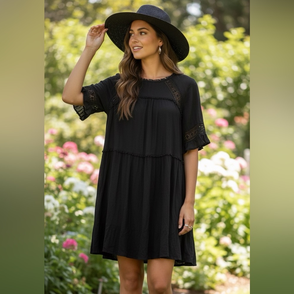 Patrons of Peace Dress with Crochet Trim
